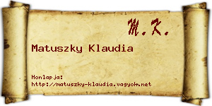 Matuszky Klaudia névjegykártya
